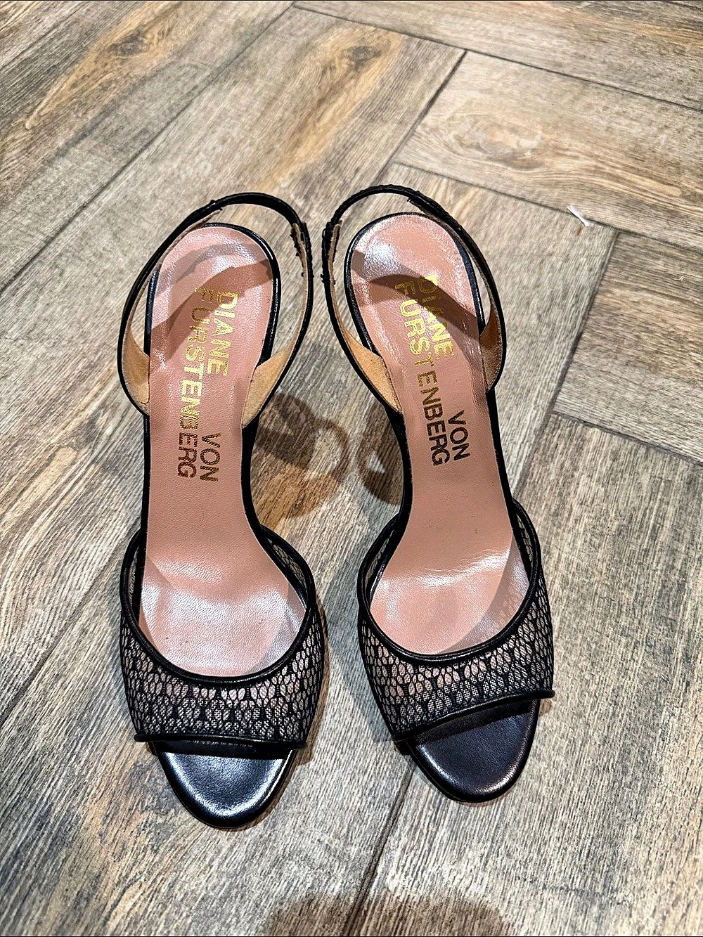 Black Lace Mesh Heels